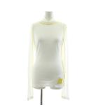 ロエベ LOEWE ハイネック リブ トップス カットソー 長袖 ロゴ シルク混 XS 白 ホワイト S540Y07X60 /KU