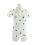 ラルフローレン RALPH LAUREN ポロシャツ 半袖 総柄 舵 錨 マリン XS 白 ホワイト 0409443SSPO /AP