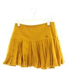 バーバリーブルーレーベル BURBERRY BLUE LABEL フレアスカート ミニ丈 ロゴ 刺繍 ウール 38 黄 イエロー /AN46