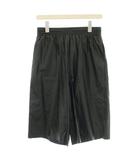 エムエムシックス メゾンマルジェラ MM6 Maison Margiela エコレザー カットオフ ハーフパンツ ショートパンツ S 黒 S52MU00072 /☆G