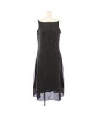 アンテプリマ ANTEPRIMA フレアワンピース キャミソール ミモレ ロング スクエアネック ストレッチ スパンコール 40 グレー /BB