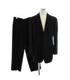 ジョルジオアルマーニ GIORGIO ARMANI スーツ セットアップ 上下 テーラードジャケット シングル パンツ スラックス ウール 46 黒 ブラック /AN16