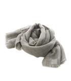 ファリエロサルティ Faliero Sarti ストール フリンジ ウール シルク混 絹 グレー レース /AN11