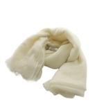 サルヴァトーレフェラガモ Salvatore Ferragamo ストール フリンジ カシミヤ 白 ホワイト /AN13