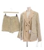 ダズリン dazzlin 22SS セットアップ 上下 ダブルジャケット ツイード ショートパンツ F M ピンクベージュ アイボリー 02245010050101 /YM