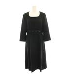 クレージュ courreges ワンピース レース 切替 ミモレ ロング 八分袖 38 黒 ブラック /HN