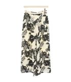 ワイドパンツ イージー 総柄 プリント 36 白 ホワイト 黒 ブラック /HN