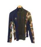 ナイキ NIKE sacai Half Zip Running Jacket ハーフジップランニングジャケット プルオーバー 長袖 ハイネック ストレッチ ロゴ 迷彩柄 カモフラ S カーキ 紺 ネイビー CD6308-451 /BB