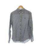 ラルフローレン RALPH LAUREN シャツ 麻混 リネン混 長袖 XL 青 ブルー チェック柄 /AP