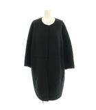 ミューズ ドゥーズィエム クラス MUSE de Deuxieme Classe ノーカラーウールコート ロング コート F 黒 ブラック 18-020-500-4010 /☆G