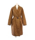 マックスマーラ MAX MARA The Cube. CAMELUXE キャメルパデッド ベルテッドコート アウター ロング丈 ワンカラー ベルト プリント 34 茶 ブラウン /BB