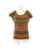 ヨーガンレール JURGEN LEHL カットソー 半袖 Uネック ストレッチ ボーダー柄 M マルチカラー /BB