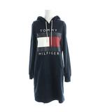 トミーヒルフィガー TOMMY HILFIGER プルオーバーパーカー ロング丈 長袖 紺 ネイビー /AP