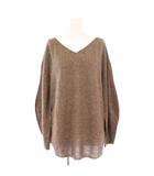 ノーブル NOBLE 23AW WペーパーヤーンBack Vプルオーバー ニット セーター 長袖 無地 ワンカラー ウール混 F 茶 ブラウン 23080240801030 タグ付き /BB