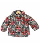 ベビーギャップ BABY GAP 子供服 中綿ジャケット 花柄 プリント ナイロン ジップアップ フード 12-18 紺 ネイビー ピンク オレンジ /HN