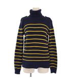 ラルフローレン RALPH LAUREN ニット セーター 長袖 タートルネック ボーダー柄 L 紺 黄 /BM