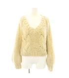 アメリヴィンテージ Ameri VINTAGE ケーブルニット セーター Vネック 長袖 ベージュ /YT