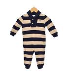 ラルフローレン RALPH LAUREN ロンパース カバーオール ボーダー柄 ベビー服 紺 ネイビー ■FF