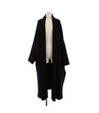 ミューズ ドゥーズィエム クラス MUSE de Deuxieme Classe スムースニットガウンコート アウター ロング丈 前開きトッパー 無地 ストレッチ ワンカラー ウール F 黒 ブラック 16020500428330 /BB