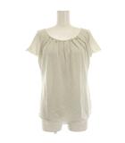 アルマーニ コレツィオーニ ARMANI COLLEZIONI カットソー Tシャツ フリル ラメ混 半袖 48 ライトグレー /HN