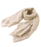 ルイヴィトン LOUIS VUITTON ショール モノグラム ストール フリンジ ロゴ 総柄 ワンカラー シルク ウール混 ベージュ M71336 /BB ■OH