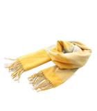 ランバンオンブルー LANVIN en Bleu マフラー フリンジ チェック柄 水色 ライトブルー 黄 イエロー /AN26