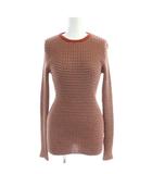 フリークスストア FREAKS STORE ニット 長袖 クルーネック リブニット F オレンジ 橙色 ボーダー柄 /AP