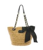 ケイトスペード KATE SPADE かごバッグ ショルダーバッグ リボン ベージュ 黒 ブラック PXRU2330 /AN3