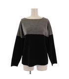 ビームスハート BEAMS HEART バイカラー 総針 ニットプルオーバー セーター 長袖 ウール F グレー 黒 /BM