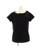フォクシーニューヨーク FOXEY NEW YORK カットソー トップス Tシャツ 半袖 40 黒 ブラック ボートネック リボン 36331-NATFG301SI /AP