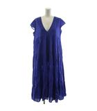 マーレット Merlette for TOMORROWLAND ワンピース ミモレ ロング Vネック 半袖 XS 紫 パープル 3110300087 /AN32