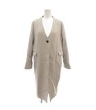 スローブ イエナ SLOBE IENA ノーカラーロングコートウール 比翼 40 グレー /YJ