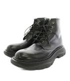 アレキサンダーマックイーン ALEXANDER MCQUEEN レースアップレザーアングルブーツ ショートブーツ 41 黒 ブラック 535199 /YT