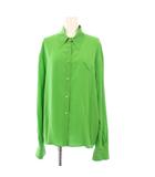 タグ付き 22SS シルクシャツ ブラウス 長袖 42 緑 P473F /KH