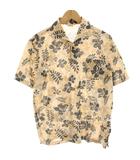 トラサルディ TRUSSARDI GOLF アロハシャツ ポロシャツ カットソー 半袖 花柄 プリント 48 ベージュ /HN