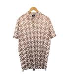 ウノピュウノウグァーレトレ 1PIU1UGUALE3 GOLF ゴルフウェア ポロシャツ 半袖 レギュラーカラー ハーフボタン ストレッチ グラデーション 総柄 VI 茶 ブラウン ベージュ 白 ホワイト /BB