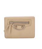 バレンシアガ BALENCIAGA エッジシティミニウォレット 三つ折り財布 レザー ベージュ 470059 /KH ■OH