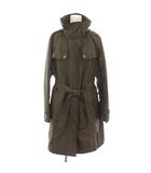 バーバリー ロンドン BURBERRY LONDON スタンドカラーコート アウター ライナー付き 裏地ノバチェック柄 ベルト 46 茶 ブラウン FR746-770-73 /YT