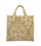 アヴァケーション A VACATION BOX PAST PERFECT COIN ボックスパストパーフェクトコイン ハンドバッグ スクエア ペイズリー柄 ジャガード ベージュ ゴールドカラー /BB