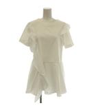 セルフォード CELFORD アシンメトリー ペプラム フリル カットソー 半袖 チュニック 38 白 ホワイト CWCT212057 /☆G