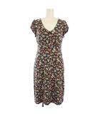 アニエスベー agnes b. ワンピース 半袖 ひざ丈 花柄 グレー /TK