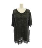 ワイズ Y's ヨウジヤマモト 半袖 ニット リネン混 Vネック カットソー Tシャツ 2 グレー MV-T35-354 /☆G