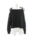 プラダ PRADA ニット カットソー 長袖 サイドリボン 黒 ブラック /AN13