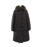 アクアスキュータム AQUASCUTUM ダウンコート ロング フォックスファー 13 黒 /KH