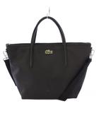 ラコステ LACOSTE L.12.12コンセプトスモールサイズストラップトートバッグ 2WAY ハンドバッグ ショルダーバッグ ワンカラー ロゴ ワンポイント 黒 ブラック NF2550PM /BB