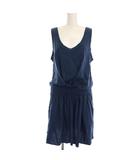 ラコステ LACOSTE ノースフェイス ワンピース ひざ丈 リネン混 36 紺 ネイビー EF7238 /YM