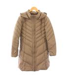 ダウンジャケット アウター ミドル丈 ジップアップ フード ワンカラー 38 グレージュ /BB