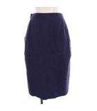 エルメス HERMES ラップスカート ひざ丈 タイト リネン 38 ネイビー /YM