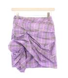 エムエスジーエム MSGM タイトスカート 変形 ひざ丈 チェック柄 36 紫 パープル /BB