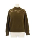 ダイアグラム グレースコンチネンタル Diagram GRACE CONTINENTAL 20AW レース刺繍ラグランニットトップ セーター 長袖 ハイネック アンゴラ 36 カーキ レース刺繍 0320443088 /TK